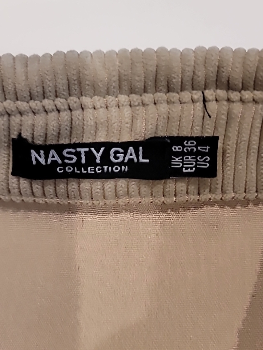 Nasty Gal Womens Corduroy Button-Up Shirt Beige 4 - Picture 4 of 11